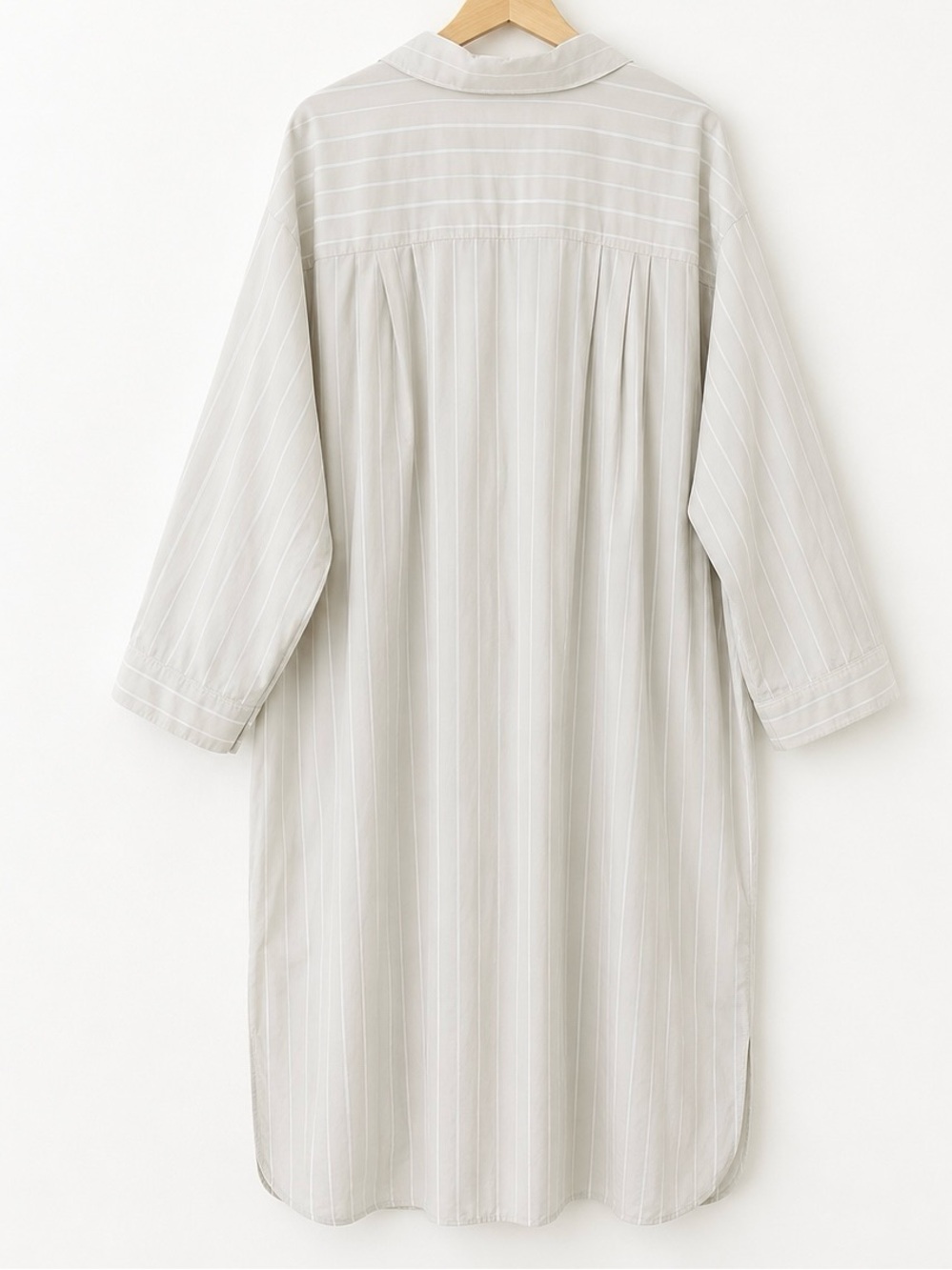 NWT Old Navy Light Beige & White Pinstripe Cotton Shirt Dress 4X - Picture 3 of 7